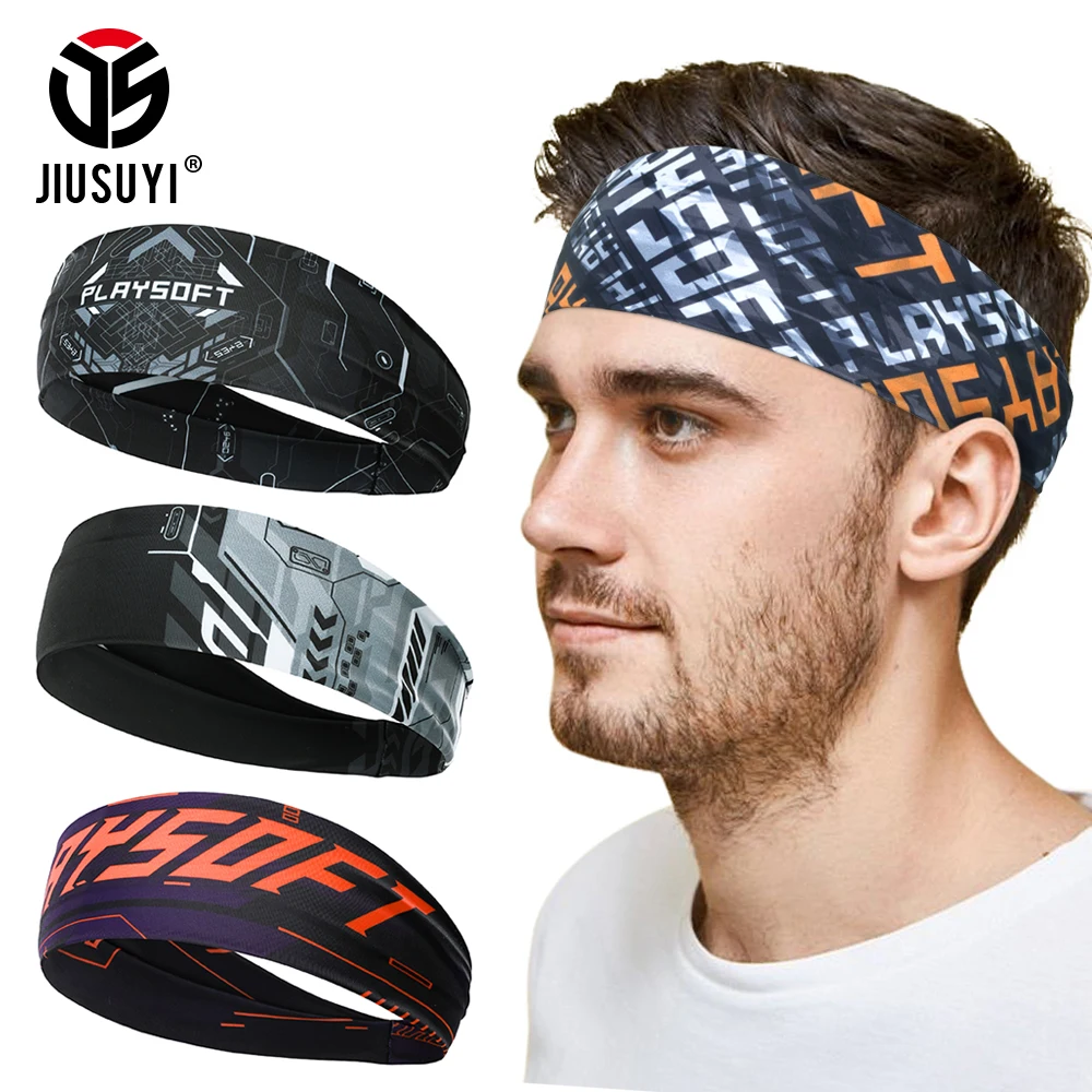 Men Women Sport Headband Summer Sports Wide Headband Elastic Tennis Yoga Hair Accessories Breathable Quick Dry Fitness Headwear