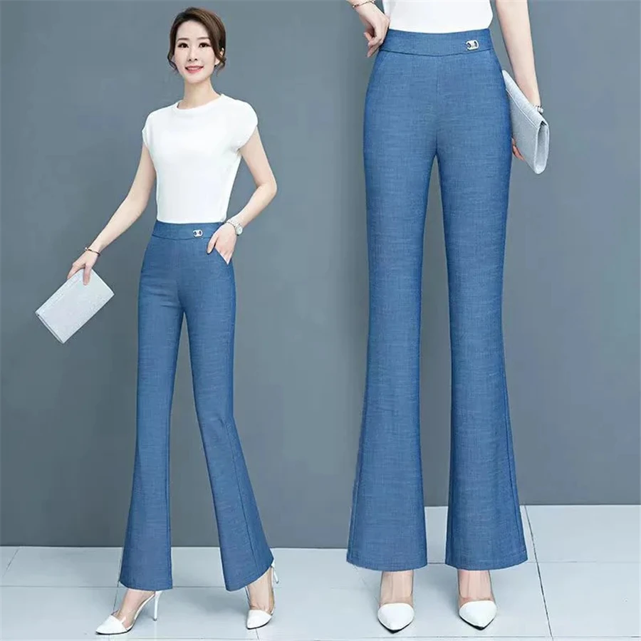 Jeans Skinny a vita alta a vita alta Jeans Casual Slim Vintage coreani pantaloni estivi Slim Streetwear Tencel Stretch Kot Pantolon