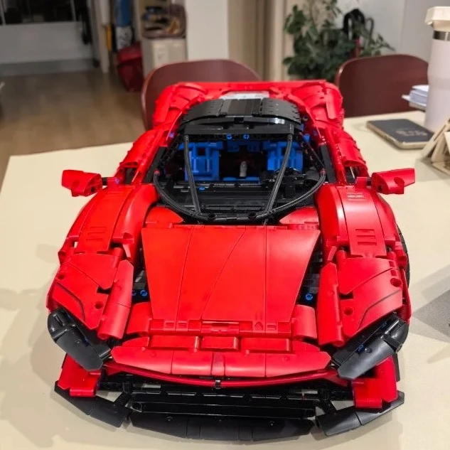 أطقم مكعبات بناء طراز السيارة الخارقة الحمراء 42143 متوافقة مع جزيئات ليغو مناسبة لهدايا عيد الميلاد 3778 قطعة