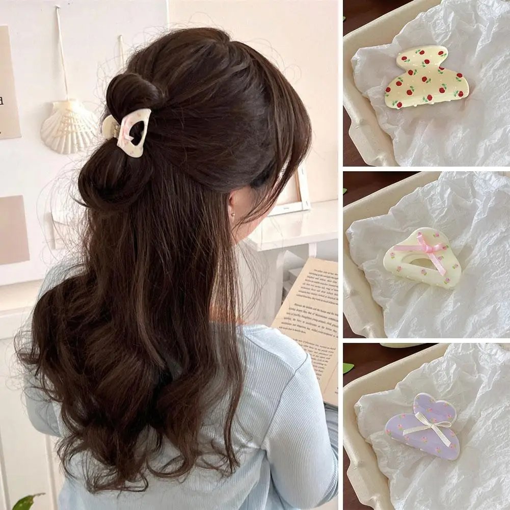 Summer Cute Butterfly Floral Small Clip Ribbon Bow Hairpin Hair Accessories Headdress Shark Fragmented Flower Hairpin Q8H8