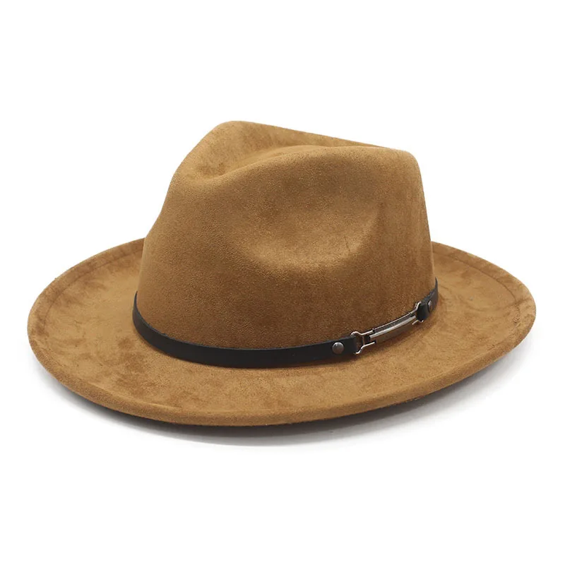 

Ковбойская шляпа в западном стиле, европейская и американская модная ретро-шляпа с кожаным ремнем и широкими полями, джазовая шляпа, унисекс, для вечеринок.