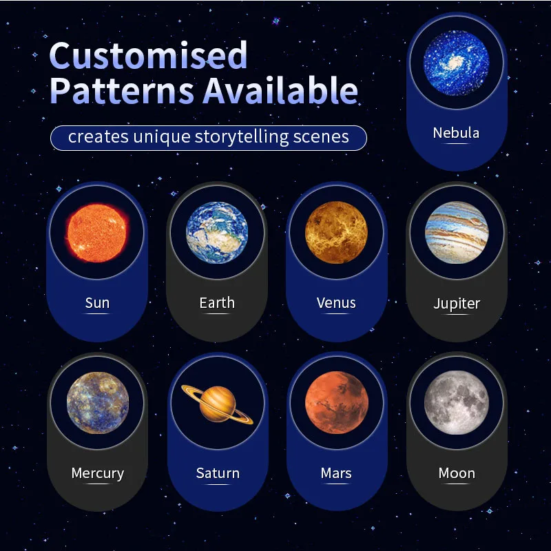 USB العارض ضوء هالوين القمر مصباح عيد الميلاد عطلة ليلة ضوء تدوير مشاهد العارض لإضاءة ديكور السقف الجدار