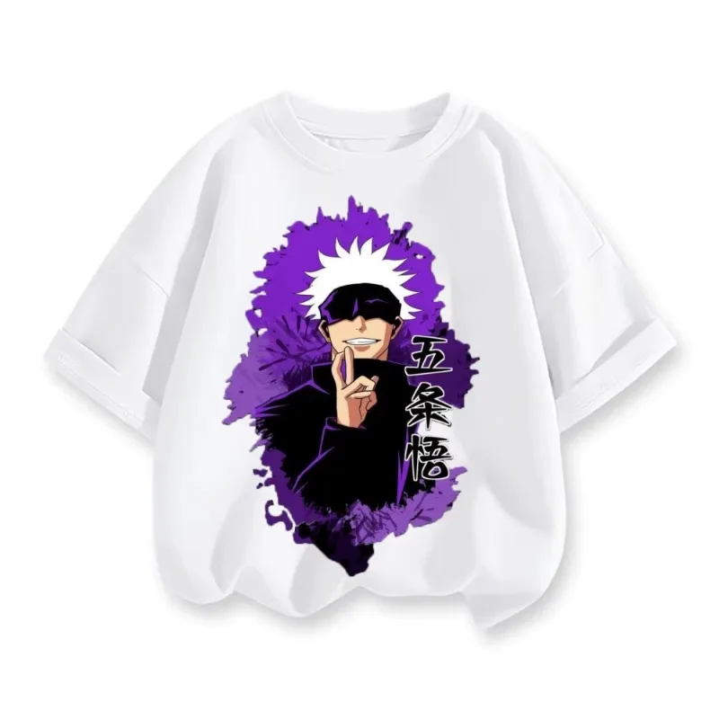 تي شيرت Spell Return Battle مطبوع عليه رسوم كرتونية بأكمام قصيرة من نسيج القطن، بلوزة فضفاضة مناسبة للأطفال الأولاد والبنات #5