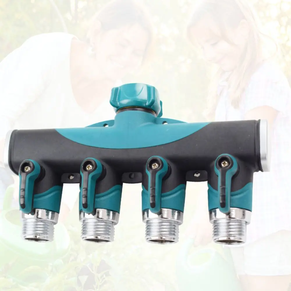 Garden Hose Splitter 4 Way Connector Valve Irrigation Adapter For Lawn Grass Backyard Watering System Supplies