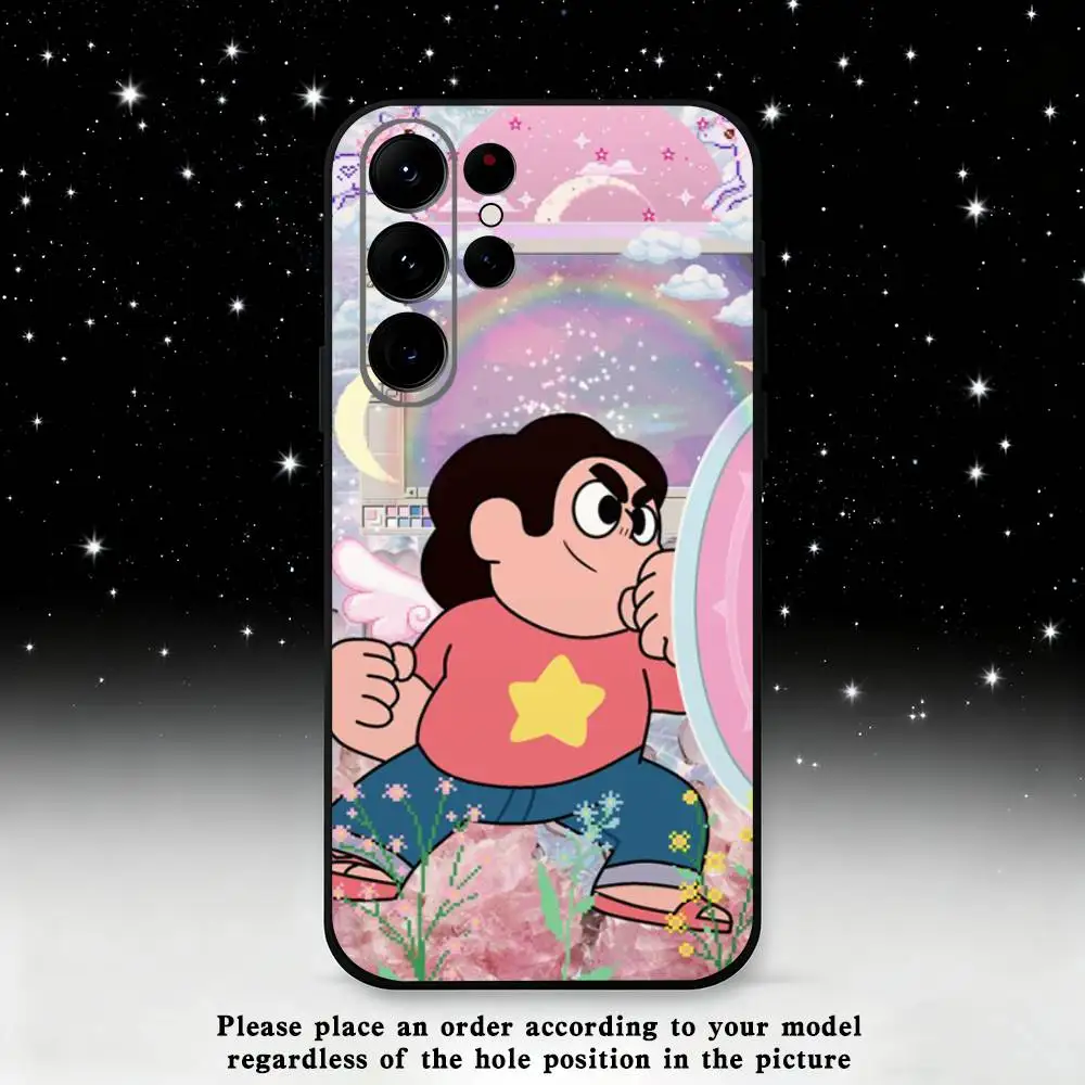 เคสโทรศัพท์ลายการ์ตูน Steven Universe สำหรับ Samsung S25, S24 Ultra, S20, S30 plus, S22 plus, S23, S30 Ultra 5G  วัสดุซิลิโคนสีดำ