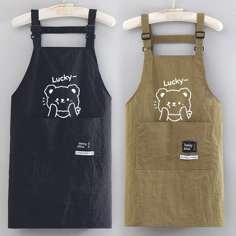 Fashion Strap Style Apron Waterproof Anti-fouling Nail Art Cafe Workwear Sleeveless Catering Waiter Work Clothes