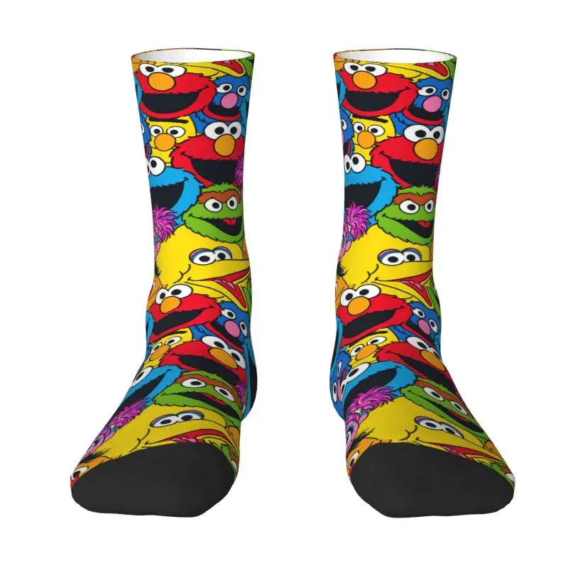 Cute Sesames Street Cookie Monster Socks Men Women Warm 3D Printing Happy Elmo Football Sports Socks