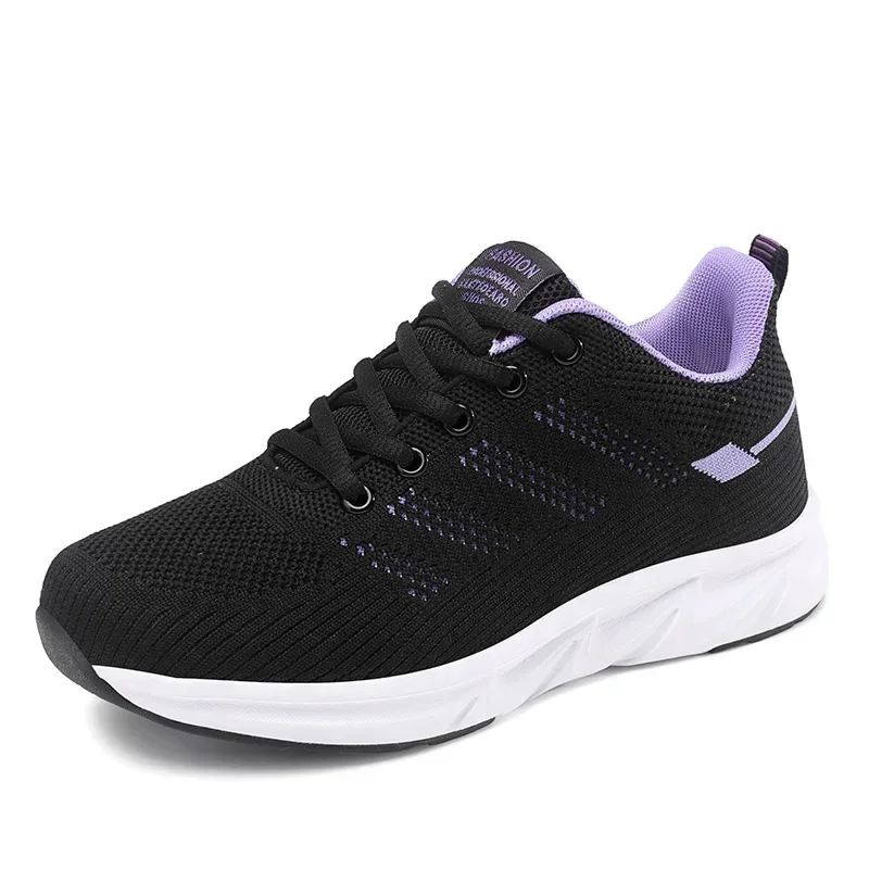 Women Flying Weave Breathable Non-Slip Casual Sneakers Four Seasons All-Match Running Shoes Ladies Comfortable Jogging Shoes