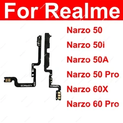 Power Volume Flex Cable For Realme Narzo 50 60 Pro 50i 50A Prime Narzo 60X On OFF Power Volume Buttons Side Keys Flex Cable