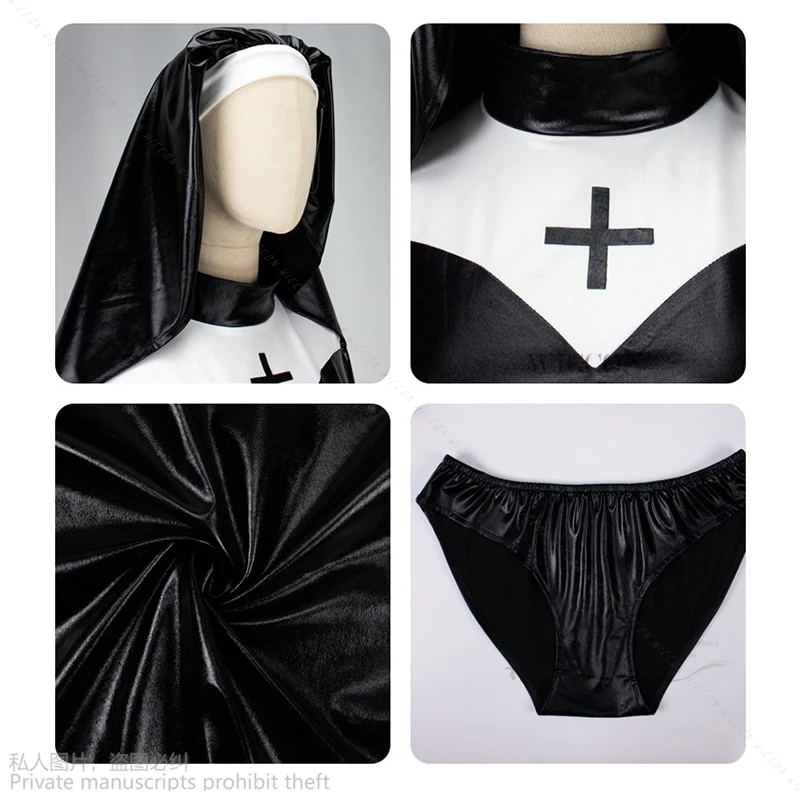 Angel Sister ที่กําหนดเองคอสเพลย์เซ็กซี่ชุดปีศาจหนังสีดํา RolePlay ชุด Halloween Carnival Pajama Party คริสต์มาสผู้หญิง