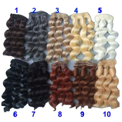 15cm Brunette Black Brown Natural Color Curly Doll Hair for 1/3 1/4 1/6 BJD Doll Russian Doll Diy Wigs