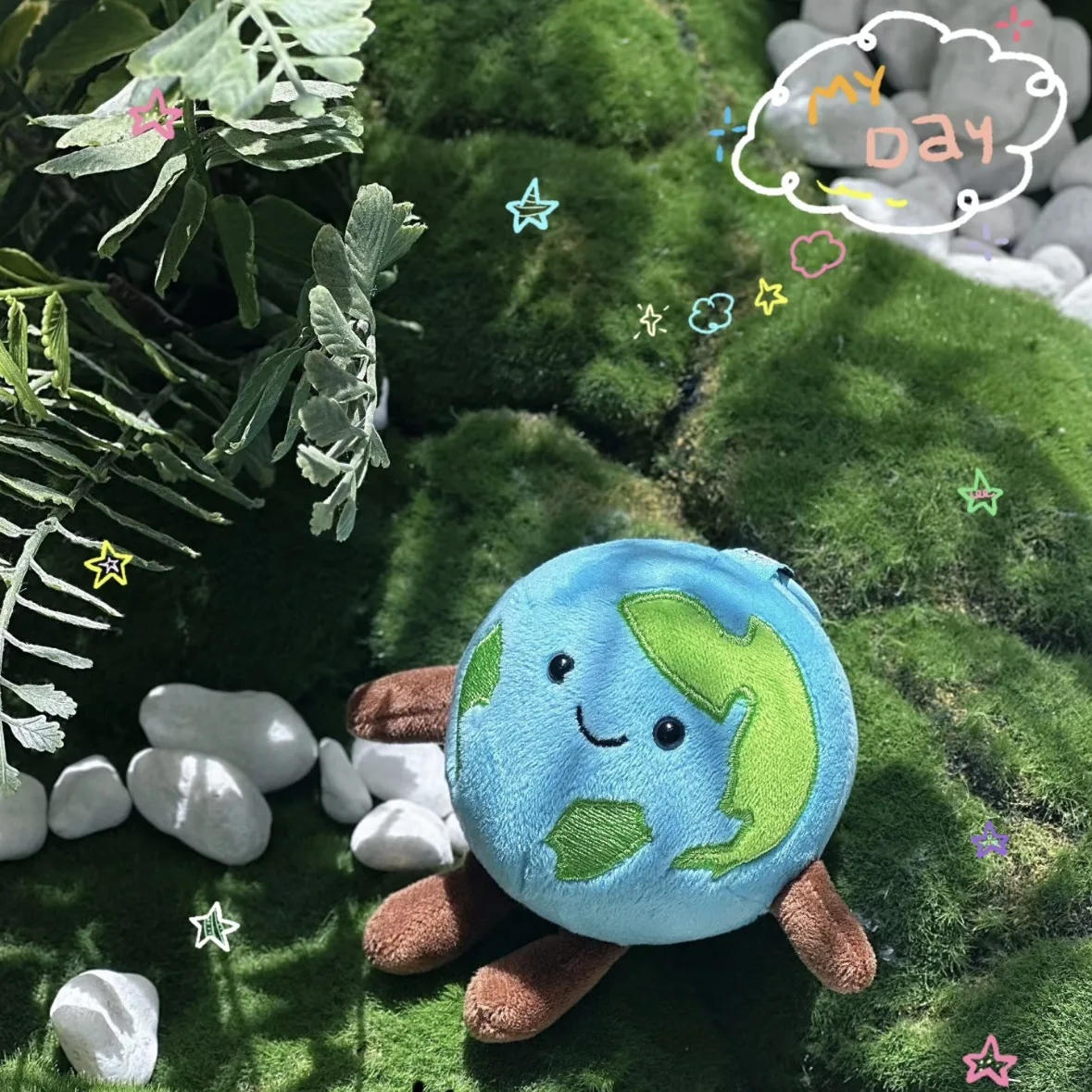 

Simulation Earth Plush Toy Key Pendant Soft Doll in the Solar System Soft Doll Toys Cartoon Star Style Birthday Gift for Kids