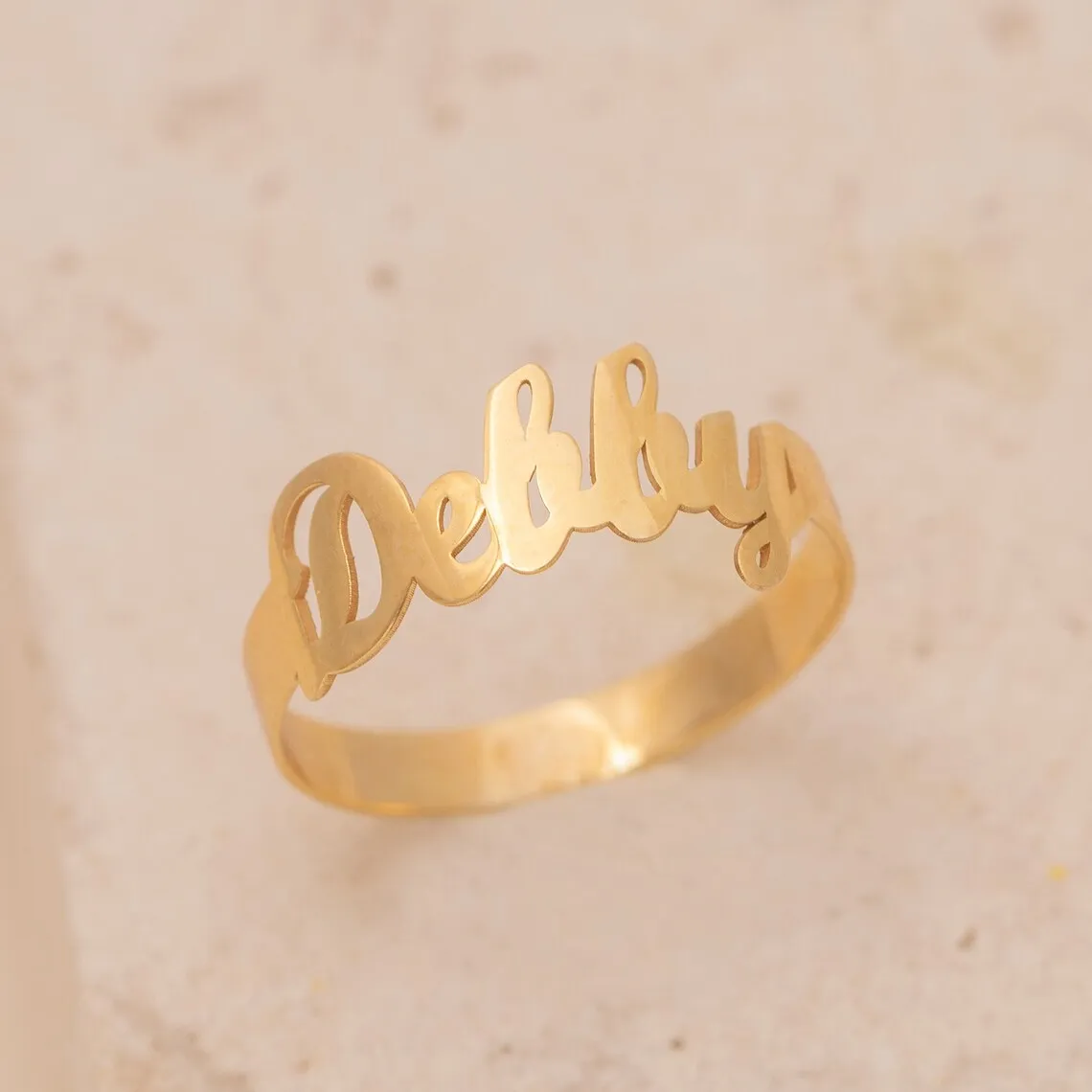 

Custom 4MM Name Ring for Women Stainless Steel Dating Rings Dainty Stackable Rings Personalized Jewelry Couple Engagement Gift
