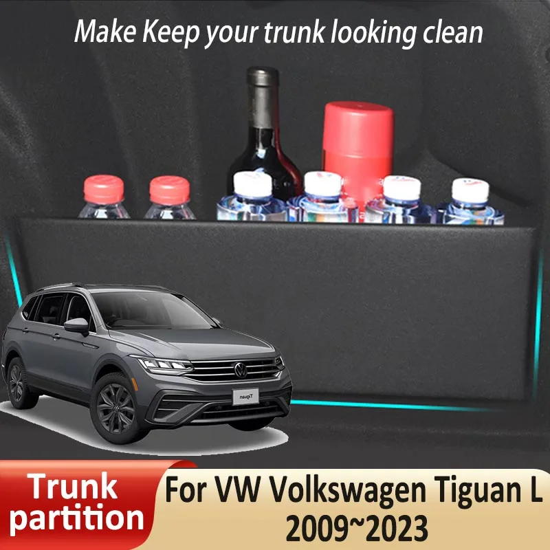 Car Organizer Trunk Side Partition For VW Volkswagen Tiguan L 2009~2023 2017 Auto Parts Interior Trunk Accessories Storage Tools