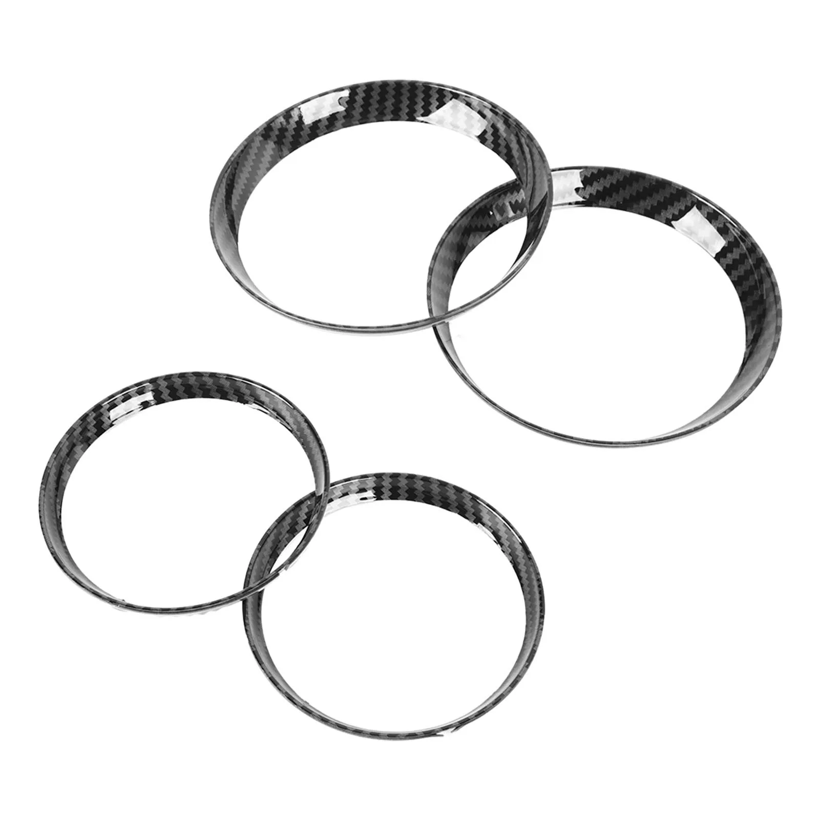 4個入り-エアアウトレットカバー-カーボンファイバースタイル-ダッシュボードacエアベントインナーリングデコレーションパッチ-mini-cooper-r56-2007-2013用
