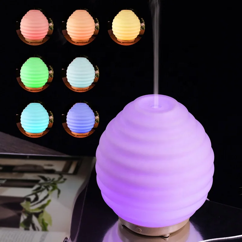 Top Seller 80ml Artistic Flavor Colored Lights USB Cable Glass Aroma Diffuser Office Essentials Humidifier