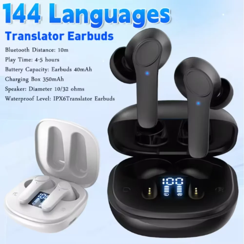 B11 Translation Headphones Real Time Bluetooth Earbuds Translator 144 Languages Simultaneous Business Interpretation Earphones