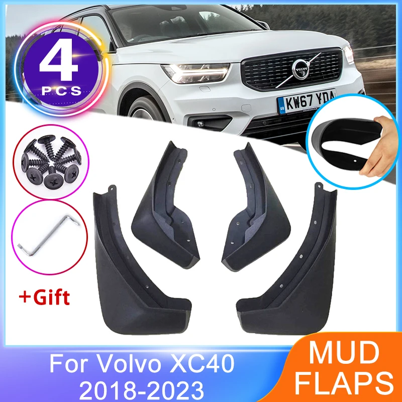 4Pcs Mudguards For Volvo XC40 2018 2019 2020 2021 2022 2023 Front Rear Fender Wheel Protector Mud Flap Splash Guards Accessories