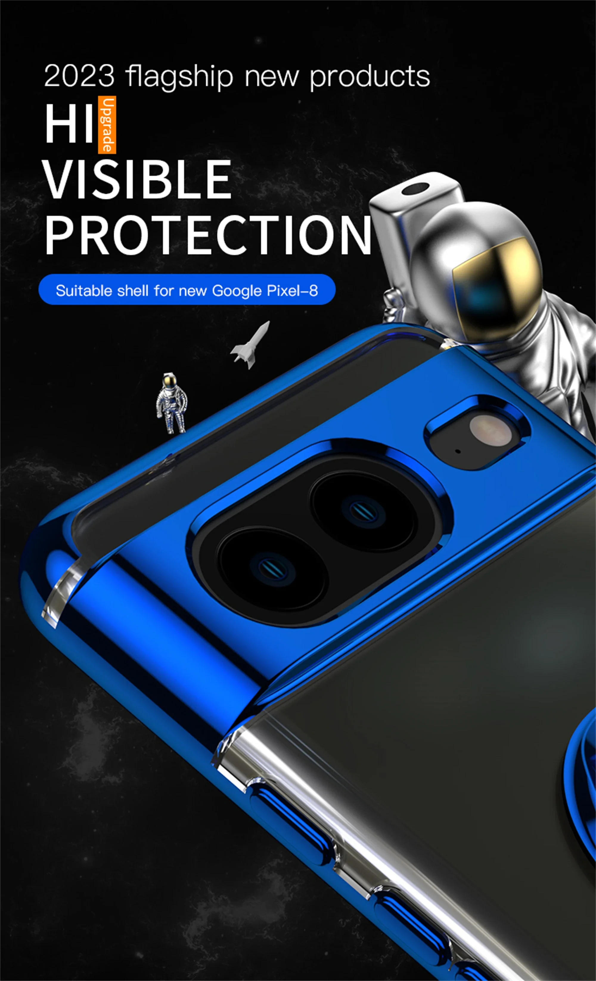 Slim Plating Clear Magnetic Phone Case for Google Pixel 9Pro 9 8Pro 8A 8 7Pro 7A 7 6A 5A Metal Ring Kickstand Cover