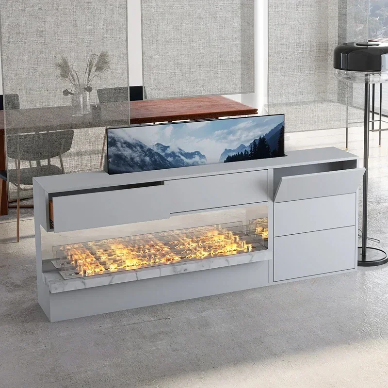 AAIntelligent Remote Control Lift TV Partition Cabinet Can Be Placed In Fireplace Custom Voice Control Integrated