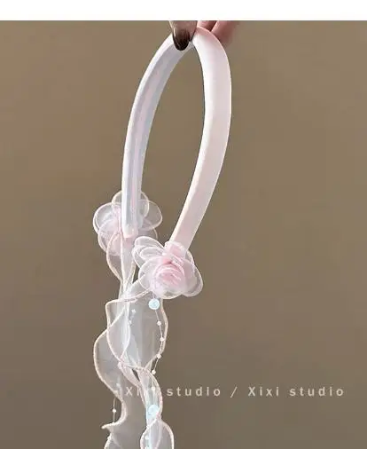 

Streamer Headband Fancy Headbands for Women Decorative Floral Fake Flower Headpiece Ribbon Girl Hair Accessories