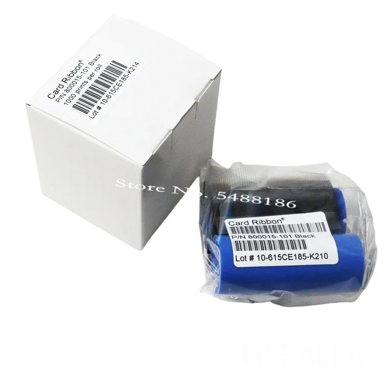800015-101 P300 P310 P320i P330i Black Ribbon for Zebra P400C P420 P430i P500C P520C P520 P600C Card Printers 1000 Prints