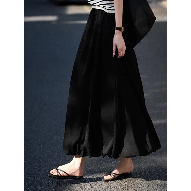 Spring New Product Highlight Moment Elastic Waist Covering Meat Lantern Bud Skirt Tutu Skirt