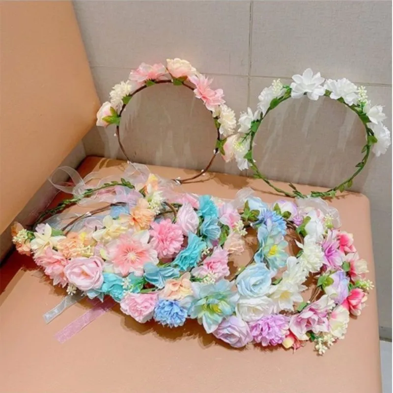 

Beautiful Wreath Hand Flower Dress Accessories Princess Head Flower Hair Accessories Female