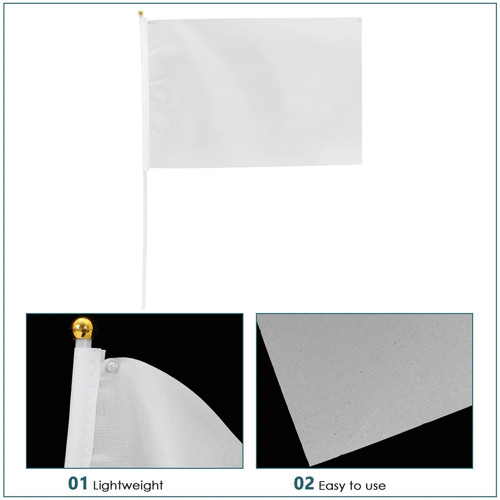 10Pcs Handheld Blank Signal Flags Comfortable Ergonomic Grip Perfect for Soccer Referee Match Waving Fan Support Racing