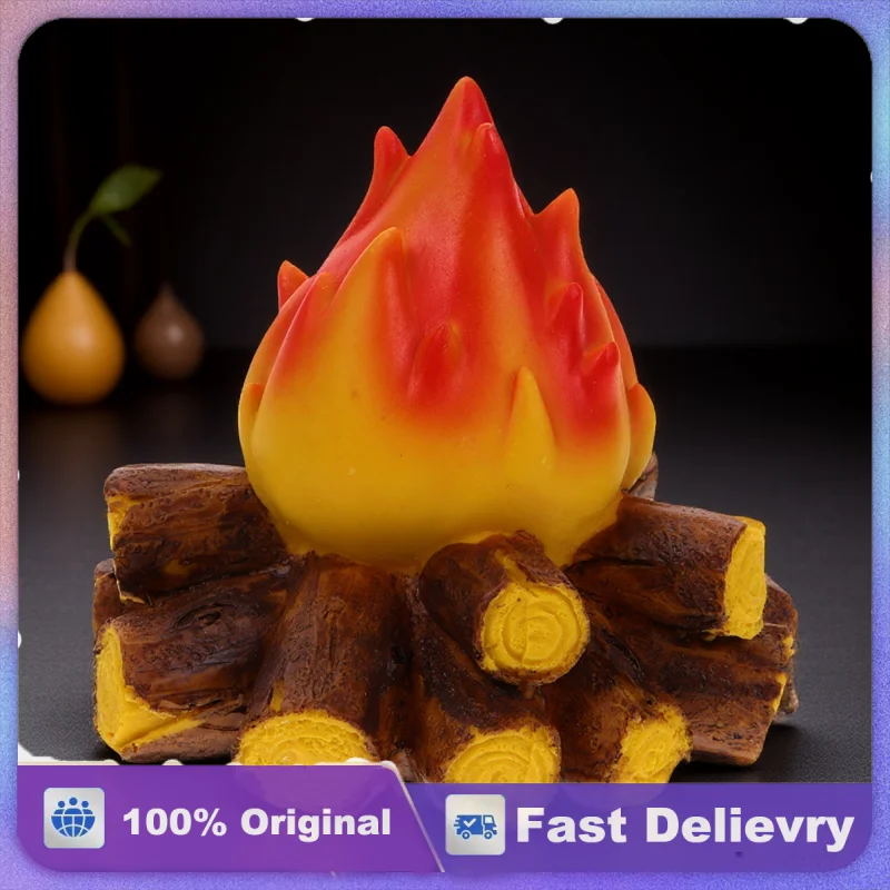

LED Fake Fire Flame Decor Bedroom Table Light Simulated Campfire Effect Night Resin Wear Resistance Festive Holiday