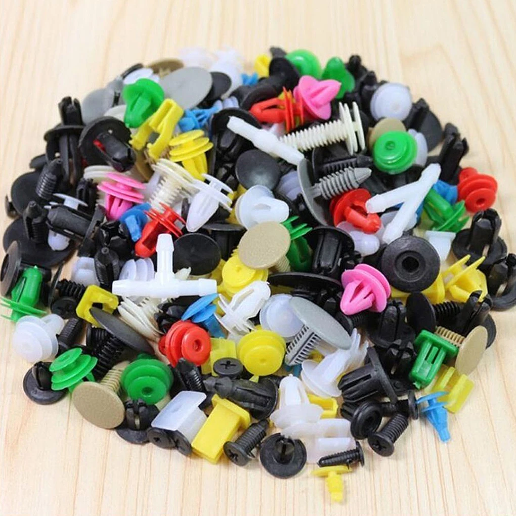 100Pcs Color Size Random Car Fender Retainer Clips Portable Door Trim Fastening Push Pins Automotive Accessories Color Mixing