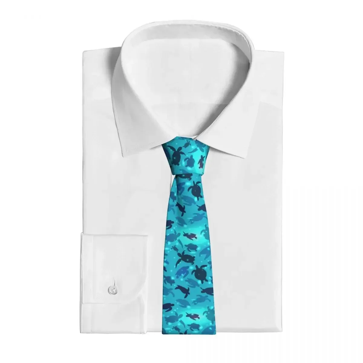 Mens Tie Slim Skinny Sea Turtles Swim In The Ocean Necktie Fashion Necktie Free Style Men Tie Party Wedding