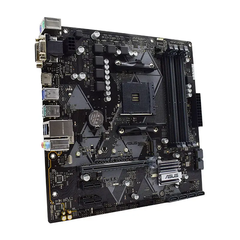 Imagem -02 - Placa-mãe Asus Prime B450 B450m Am4 para Ryzen 5600g 3400g 1700 5700 Cpu Ddr4 128gb Usb 3.1m.2 Micro Atx