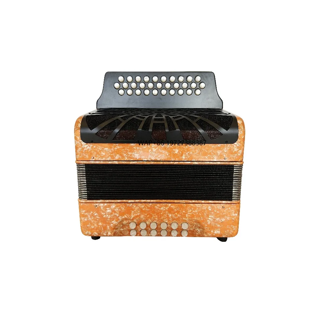 المهنية JB3112D الأكورديون Diatonic 31 أزرار 12 باس 3 جوقة البرتقال السليلويد أزرار بيضاء المواد الخشبية