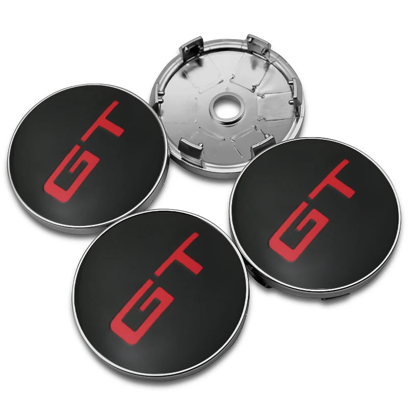 4PCS 56+60MM GT Emblem Universal Car Wheel Center Hub Cap Rims Cover Hubcaps Sticker For TESLA Ford BMW KIA Mercedes Benz HONDA