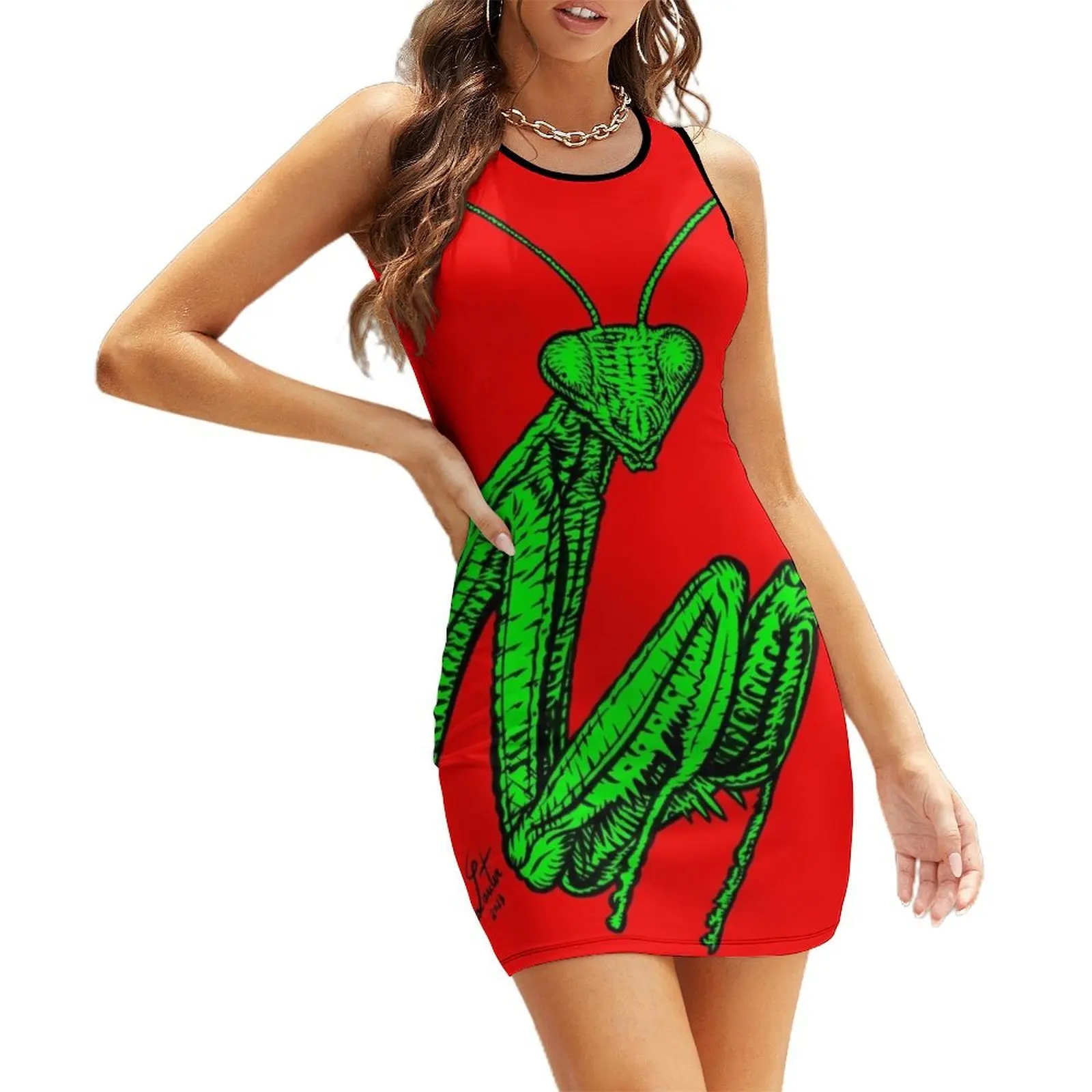 

PRAYING MANTIS .4 Sleeveless Sundress Aesthetic clothing dress for women summer party dresses women
