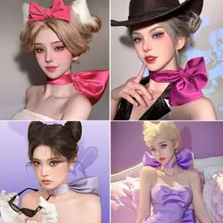 Cute Sweet Tom Cat Purple Bow Necklace Neck Decoration Girlfriend Costume Necklace Photo Accessories