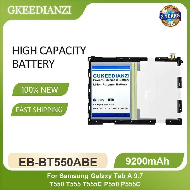 

EB-BT550ABE Tablet Battery For Samsung Galaxy Tab A 9.7 T550 T555 T555C P550 P555C 9200mAh High Capacity