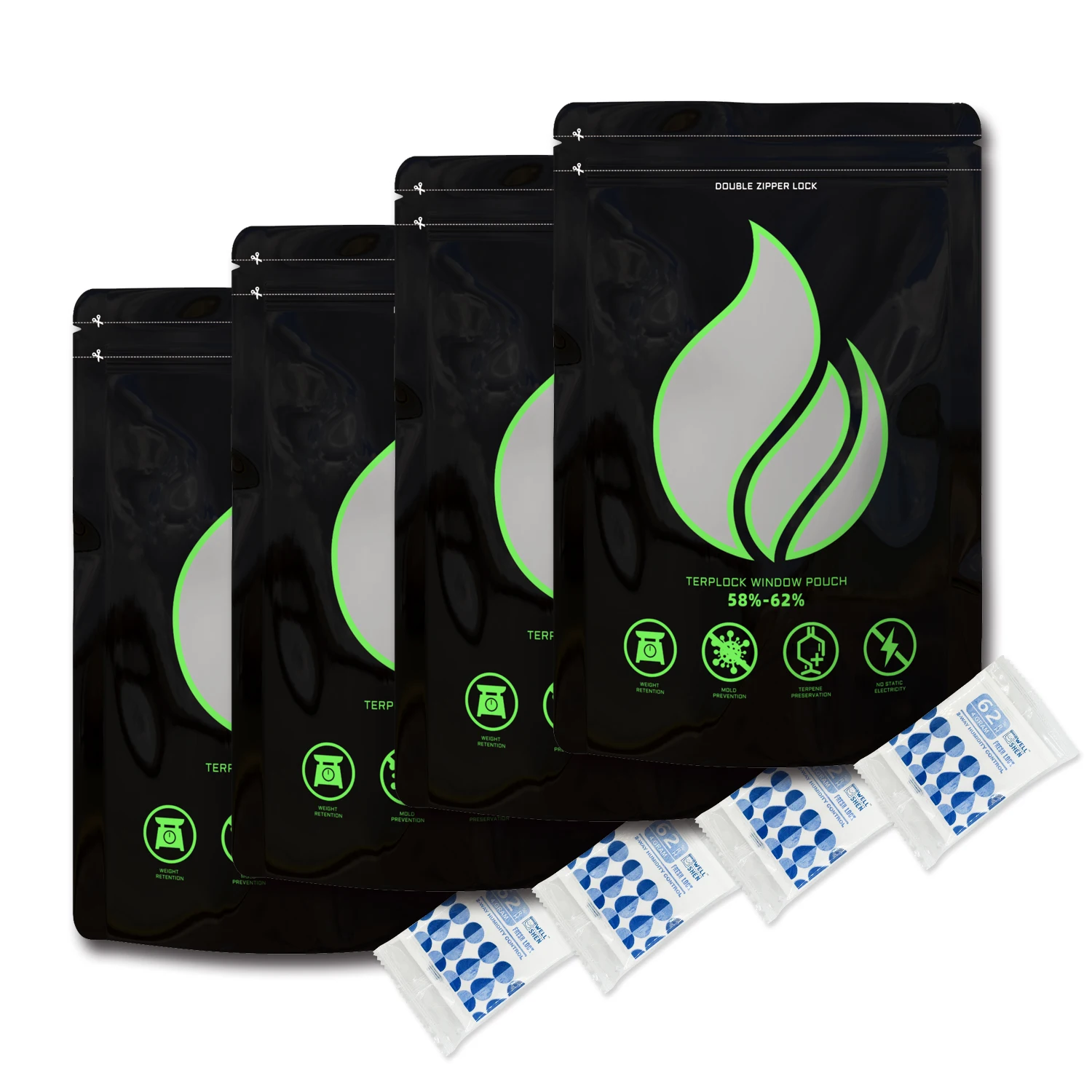 1oz 2oz 4oz 8oz 1lb Humidity Control Storage Bag | Heat Sealable Waterproof Mylar Pouch | Smell Proof Food Grade Curing Bag