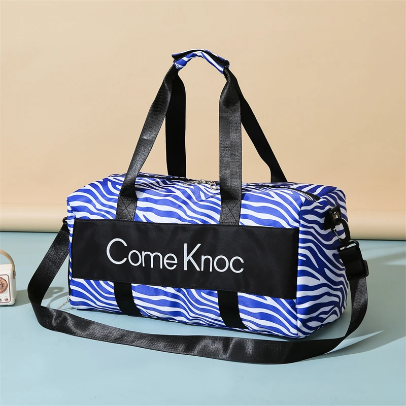 Tiptoegirls Striped Fitness Bag, bolsa de viagem portátil, grande capacidade, bolsa feminina ao ar livre, separação seca e úmida, nova moda