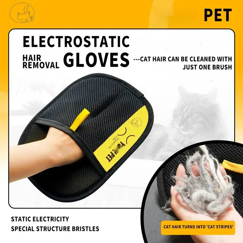 

Pet hair remover Electrostatic gloves Two-way brush sticky hair remover Cat hair dog hair glover remover cat hair gloves
