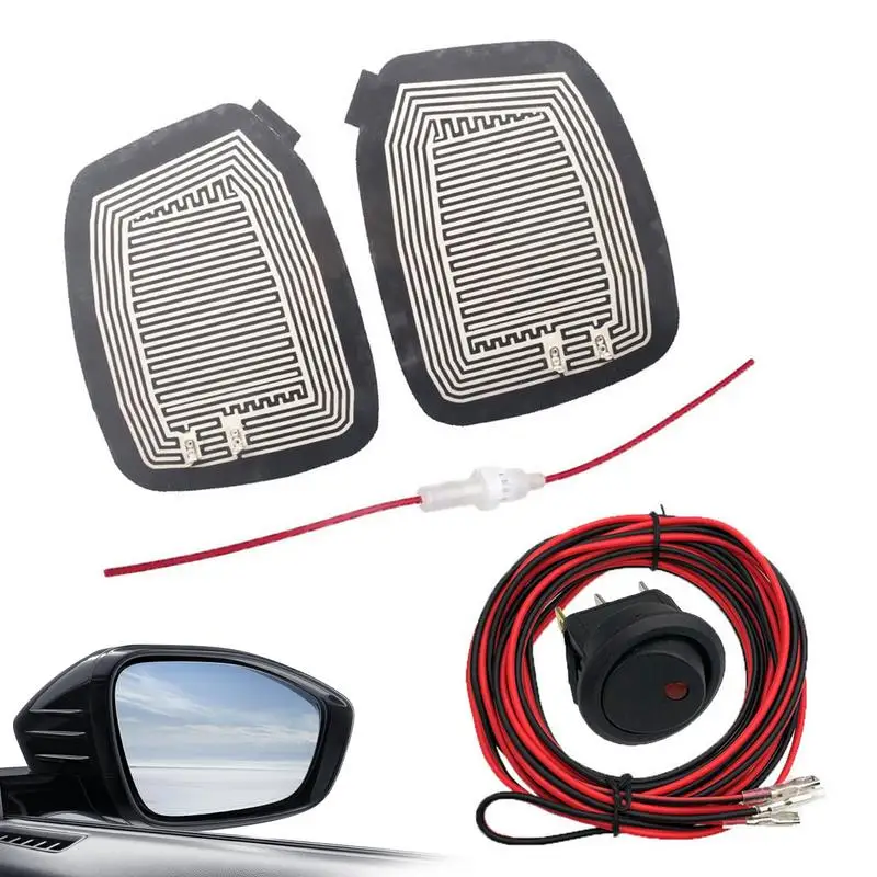 DC 12V Rearview Mirror Heated Quick Warm Defogger Remove Rain Frost Safe Driving Car Mirror Heating Pad Universal