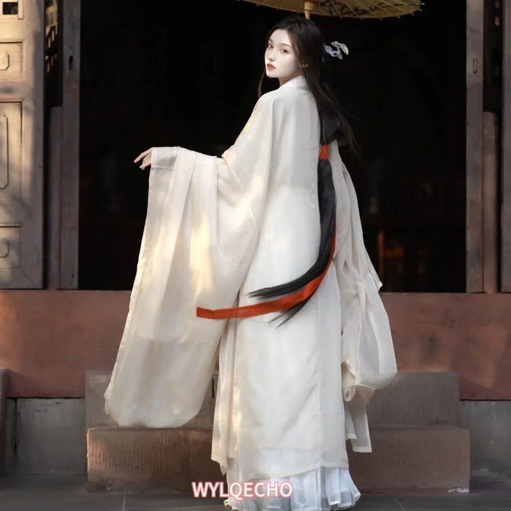 Biała Sukienka Hanfu 2025 Strój Wróżki Chiński Tradycyjny Zestaw Hanfu Starożytny Orientalny Ludowy Strój Taneczny Kostium Cosplay