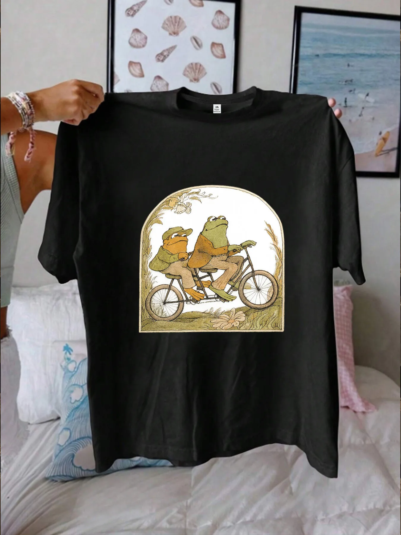 

【10110165】Женская футболка больших размеров с круглым вырезом и короткими рукавами, эластичными полурукавами и модными принтами