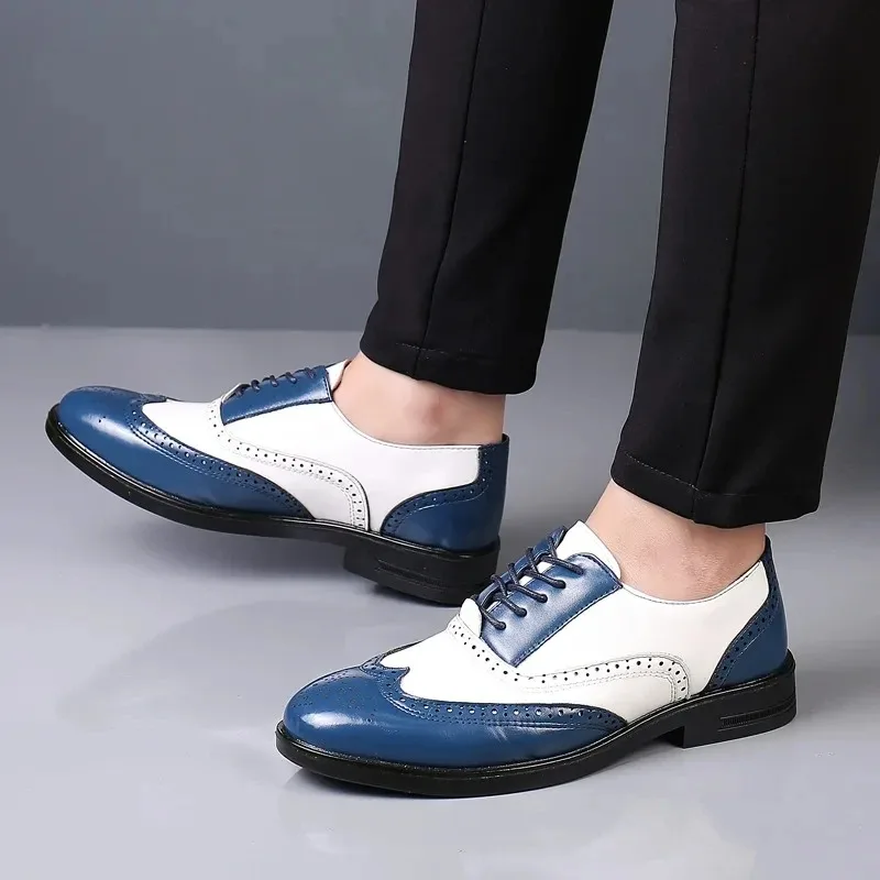 

Mixed Colors Mens Dress Shoes Retro Male Leather Shoes Business Male Baroque Footwear Casual Mens Oxford Footwear Erkek Ayakkabı