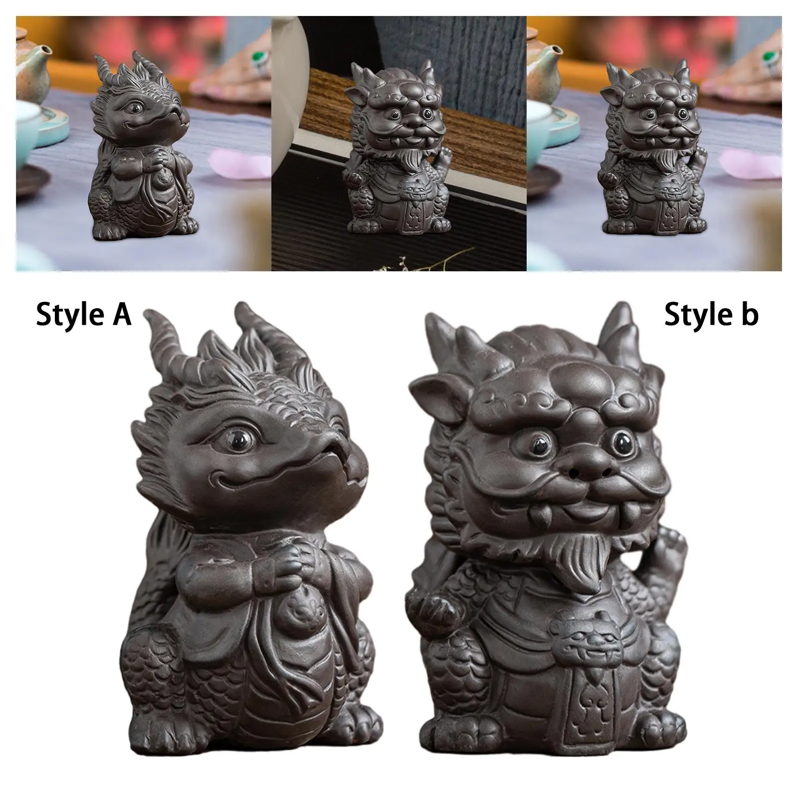 Miniature Pixiu Figurine Collectible Fengshui Sculpture Mini Tea Pet Ornament for Stylish Home Bookcase Office Accessories