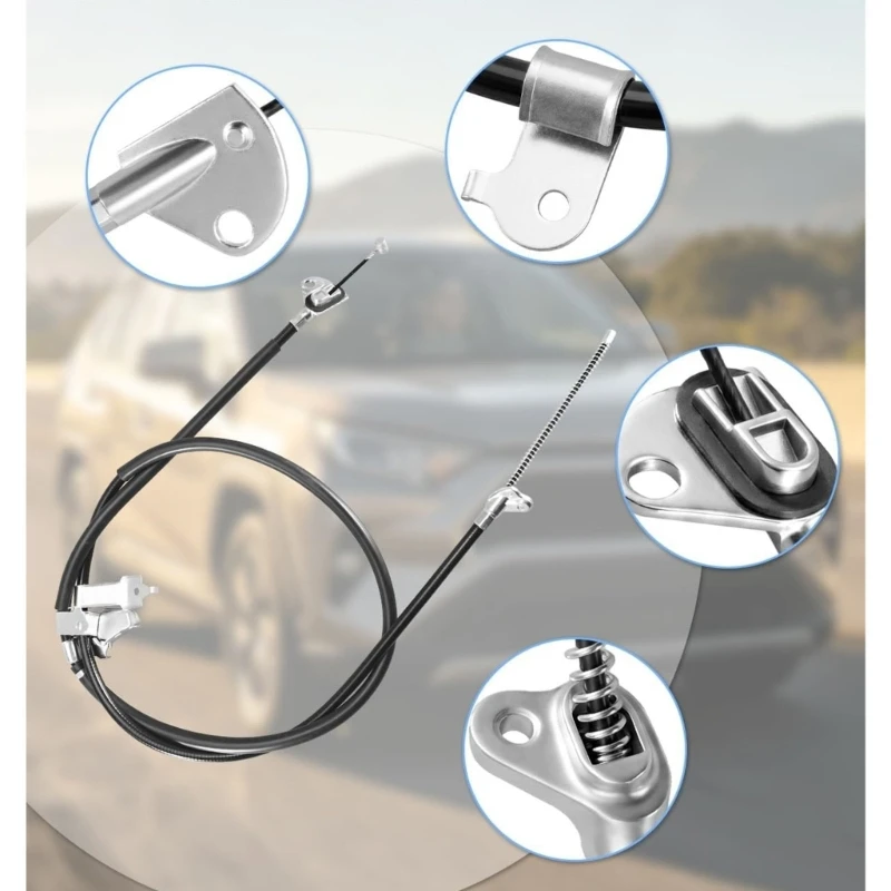 A2UC Emergency Brake Cable Pair 46430-0R012 46430-0R013 with Left and Right Assembly, Flexible Black Housings, Metal Fittings