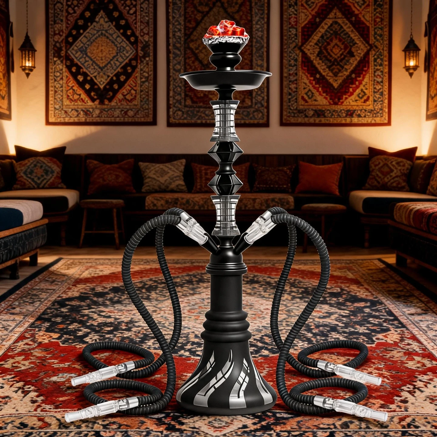 Multi tube Arabic hookah set bar KTV hookah four tube bottle HOOKAH