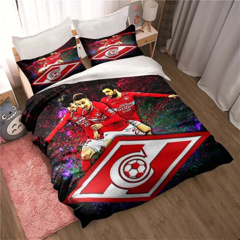 

FC Spartak Moscow Football Print Bedding Set Cute Quilt Cover Bed Cover with Pillowcase Custom Bedding