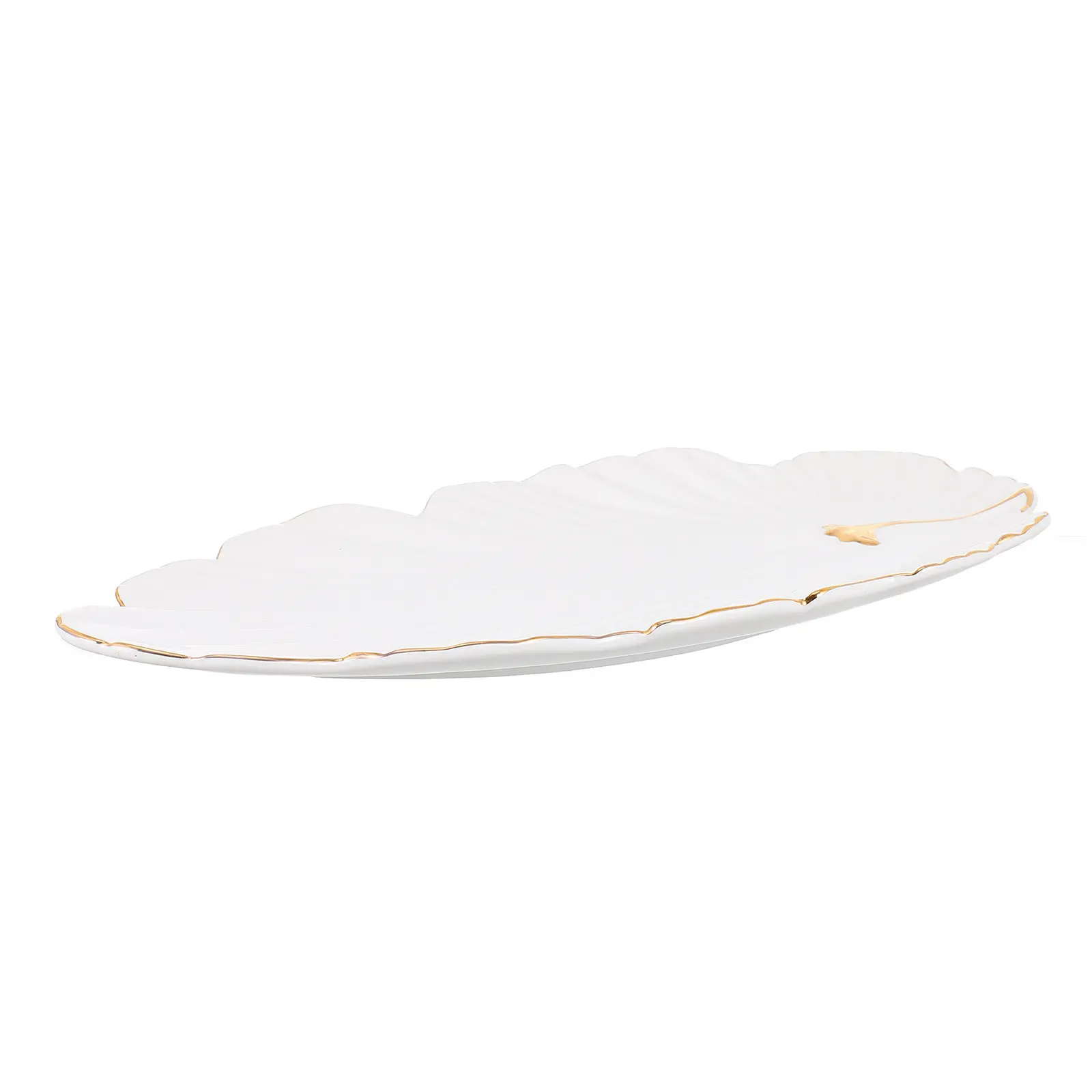 Ceramic Sushi Plate Leaf Design Dumpling Dish Jewelry Holder Snack Plate Ring Bracelet Porcelain Display Dumpling Dish